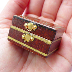 Dollhouse Jewelry Box | Miniature Jewellery Storage Box | 1:12 Scale Doll House Supply (34mm x 21mm)