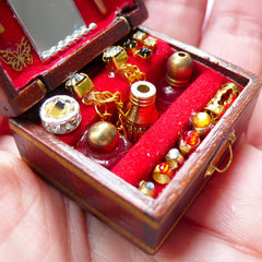 Dollhouse Jewelry Box | Miniature Jewellery Storage Box | 1:12 Scale Doll House Supply (34mm x 21mm)