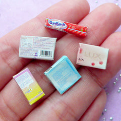 Dollhouse Toiletries | 1:12 Scale Miniature Soap Toothpaste Condom | Doll House Personal Care Products (Set of 5pcs)