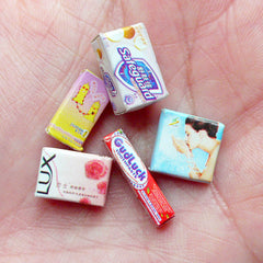 Dollhouse Toiletries | 1:12 Scale Miniature Soap Toothpaste Condom | Doll House Personal Care Products (Set of 5pcs)