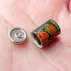 1:12 Scale Miniature Dollhouse Spinach Can | Doll Food Can with Removable Lid (9mm x 14mm)