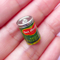 Dollhouse Miniature Mixed Vegetable Can with Removable Lid | Doll House Food Can (9mm x 14mm)