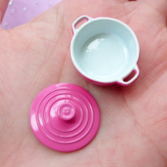 Dollhouse Casserole Pot | Miniature Cooking Utensil | Doll House Cookware (Dark Pink / 25mm x 14mm)