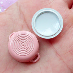 Miniature Cooking Pot | Dollhouse Casserole Pot | Doll House Kitchen Utensil (Pink / 25mm x 14mm)