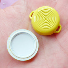 Dollhouse Cooking Pot | Miniature Kitchen Cookware | Doll House Casserole Pot (Yellow / 25mm x 14mm)