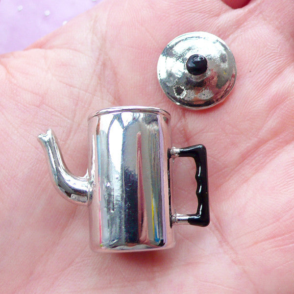 Melody Jane Dollhouse White Metal Kettle - 1:12 Scale Miniature Kitchen Accessory For Dolls House - View #5