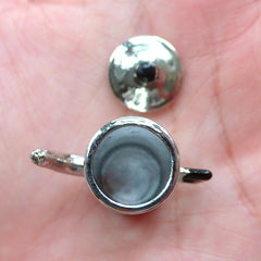 Dollhouse Miniature Water Kettle | 1:12 Scale Doll House Home Appliance (Silver / 14mm x 28mm)