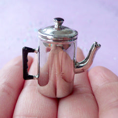 Dollhouse Miniature Water Kettle | 1:12 Scale Doll House Home Appliance (Silver / 14mm x 28mm)