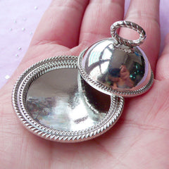Dollhouse Miniature Domed Silver Serving Tray | Doll House Food Tray with Cover
