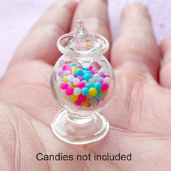 Dollhouse Miniature Glass Candy Jar | 1:12 Scale Doll House Glassware (14mm x 26mm)