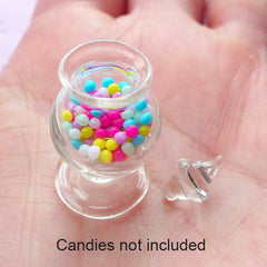 Dollhouse Miniature Glass Candy Jar | 1:12 Scale Doll House Glassware (14mm x 26mm)