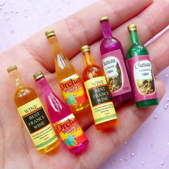 Dollhouse Miniature Wine Bottle Mix | Assorted Doll House Alcoholic Beverage (3 pcs by Random)