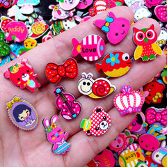 Acrylic Cabochon Assortment | Kawaii Decoden Cabochon Supplies | Cute Embellishments (10 pcs by Random)