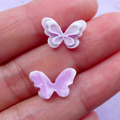 Pastel Purple Butterfly Cabochon for Spring Nail Design | Mini Insect Embellishments (2pcs / 13mm x 9mm)