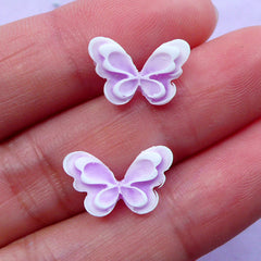 Pastel Purple Butterfly Cabochon for Spring Nail Design | Mini Insect Embellishments (2pcs / 13mm x 9mm)