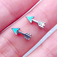 Arrow Floating Charms | Memory Lockets | Living Locket Supplies | Nail Art Charm | UV Resin Craft | Resin Shaker Charm Making (2pcs / Blue / 4mm x 10mm)