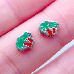 Palm Tree Floating Charms | Memory Locket Supplies | Living Lockets | Nail Charms for Nail Designs | UV Resin Art | Resin Shaker Charm DIY (2pcs / 7mm x 6mm)