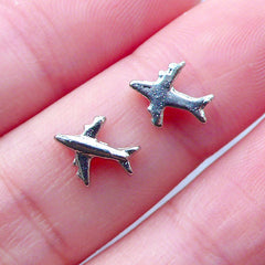 Airplane Floating Charms | Plane Nail Charms | Living Lockets | Memory Locket DIY | Travel Nail Art | UV Resin Crafts | Shaker Charm Making (2pcs / 7mm x 9mm)