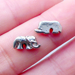 Elephant Floating Charms | Animal Memory Lockets | Living Locket Charm | Metal Shaker Charm | Small Embellishments (2pcs / 10mm x 5mm)