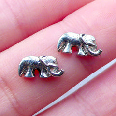 Elephant Floating Charms | Animal Memory Lockets | Living Locket Charm | Metal Shaker Charm | Small Embellishments (2pcs / 10mm x 5mm)