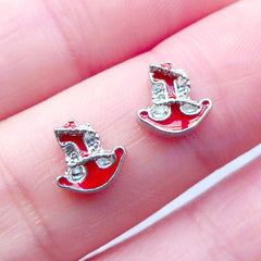 Anchor Floating Charms | Nautical Living Lockets | Sailing Memory Locket | Shaker Charm Supplies | Jewelry for Sea Ocean Lovers (2pcs / 7mm x 7mm)