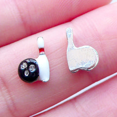 CLEARANCE Bowling Floating Charms | Hobby Charm | Living Memory Locket Making | Shaker Charm Supplies (2pcs / 6mm x 9mm)