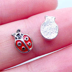 Ladybug Floating Charms | Beetle Charm | Coccinellidae Charm | Floating Living Lockets | Glass Memory Locket Making | Shaker Charm | Insect Embellishment (2pcs / 6mm x 8mm)
