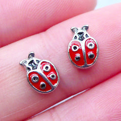 Ladybug Floating Charms | Beetle Charm | Coccinellidae Charm | Floating Living Lockets | Glass Memory Locket Making | Shaker Charm | Insect Embellishment (2pcs / 6mm x 8mm)