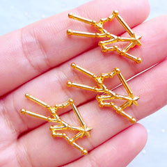 Taurus Star Map Charms | Astrology Constellation Charm | Astronomy Zodiac Sign Jewellery | Horoscope Charm | UV Resin Filling Material (3pcs / Gold / 27mm x 13mm)