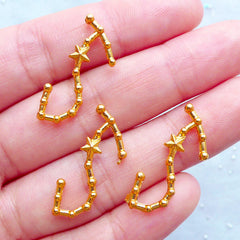 Constellation Charms | Scorpio Star Map Charm | Cosmos Jewellery | Astrology Zodiac Charm | Astronomy Charms | Horoscope Filling Materials | Kawaii UV Resin Crafts (3pcs / Gold / 11mm x 25mm)