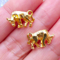 Taurus Charms | Horoscope Sign Charm | Zodiac Jewellery | Astrology Filling Materials | Kawaii UV Resin Supplies (2pcs / Gold / 14mm x 9mm)