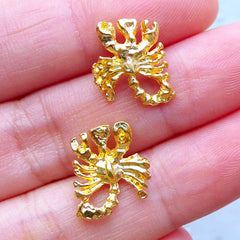 Scorpio Zodiac Sign Charms | Astrology Charm | UV Resin Filling Materials | Horoscope Jewelry (2pcs / Gold / 12mm x 13mm)