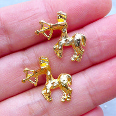 Sagittarius Sign Charms | Zodiac Charm | UV Resin Filling Materials | Astrology Jewelry | Horoscope Embellishments (2pcs / Gold / 17mm x 15mm)