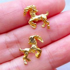 Capricorn Charms | Zodiac Sign Embellishments | Horoscope Filling Materials | Astrology Charm | UV Resin Jewelry (2pcs / Gold / 13mm x 12mm)