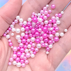 4mm Cream White Round Faux Pearls with HOLE (around 60pcs) PES66