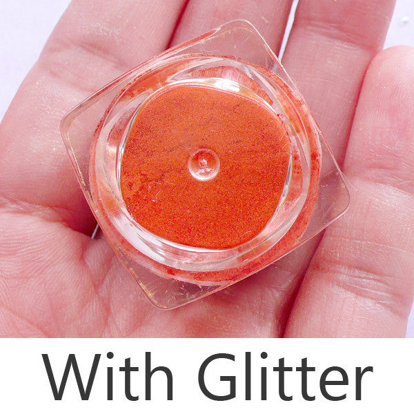 Glitter Resin Pigment for Cabochon DIY | Kawaii Craft Supplies (Opaque Orange Red / 1.2 to 1.5 gram)