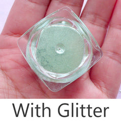 Resin Coloring Pigment for Glitter Cabochon Making | Kawaii Art Supplies (Opaque Silver Green / 1.2 to 1.5 gram)
