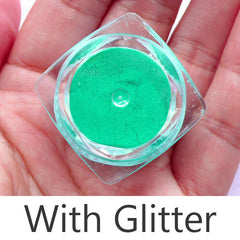 Glitter Resin Cabochon Coloring Pigment | Kawaii Craft Supply (Opaque Green / 1.2 to 1.5 gram)