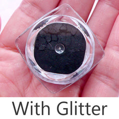Opaque Black Glitter Pigment Powder | Kawaii Goth Resin Cabochon DIY (1.2 to 1.5 gram)