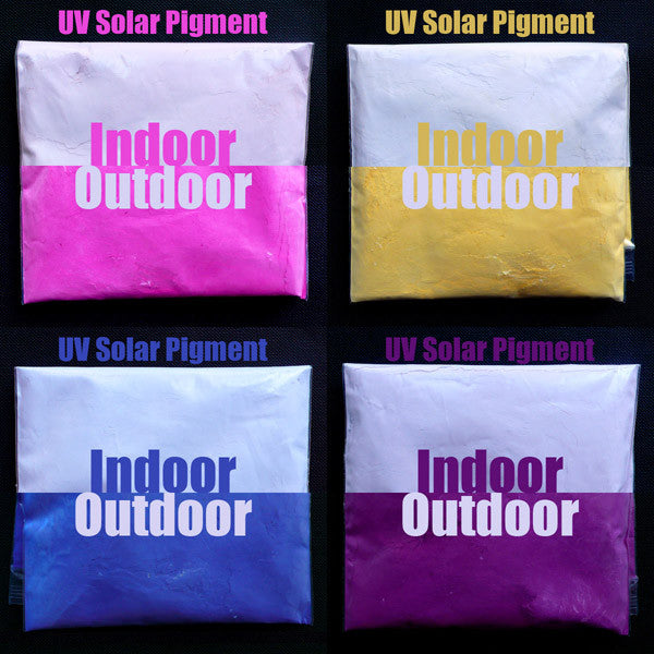 UV Color Changing Pigment Set | Solar Pigment Kit | UV Pigment Assortment | Photochromic Powder | UV Activated Pigment | Sun Light & UV Solar Sensitive | Epoxy Resin Pigments | Decoden Cabochon DIY (Magenta Pink Yellow Cyan Blue Purple / 16 grams)