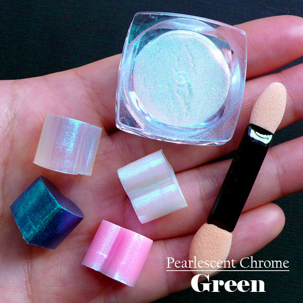 Shimmer Pearlescent Pigment (Green) | Chrome Effect Pigment | Colour for Epoxy Resin | Iridescent Pearl Nail Powder (2 grams)