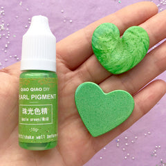 Shimmer Pearl Colorant | Resin Pigment | Resin Paint | Resin Dye | Resin Coloring | Resin Jewelry Making Supplies (Apple Green / 15 grams)