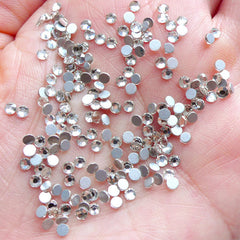 SS8 Clear Round Rhinestones | 2.5mm Faceted Glass Crystal Rhinestones | Wedding Decoration | Bling Bling Nail Deco | Scrapbook | Decoden Supplies | Wine Glass Deco (160pcs)