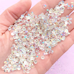 AB Clear Resin Rhinestones | 4mm Faceted Round Crystal | Sparkle Embellishments | Bling Bling Jewelry Supplies (SS16 / 500pcs)