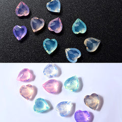 Heart Acrylic Rhinestones Wheel | Pointed Back Crystal | Clear Gemstones | Kawaii Gems (36 pcs / Assorted Pastel Colors)