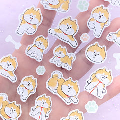 Kawaii Akita Dog Stickers | Animal Pet Stickers | Planner Decorations | Scrapbooking Supplies (2 sheets)