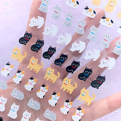 Mini Kitty Cat Seal Stickers | Kawaii Planner Stickers | Small Animal Stickers | Cute Embellishment