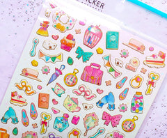 Vintage Tea Party Stickers | Kawaii Lolita Afternoon Tea Sticker | PVC Stickers for Resin Crafts