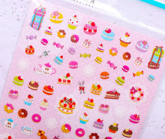 French Patisserie Stickers | Kawaii Sweets Sticker | Macaron Cake Candy Tea Party Deco Sticker Supplies
