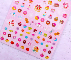 French Patisserie Stickers | Kawaii Sweets Sticker | Macaron Cake Candy Tea Party Deco Sticker Supplies